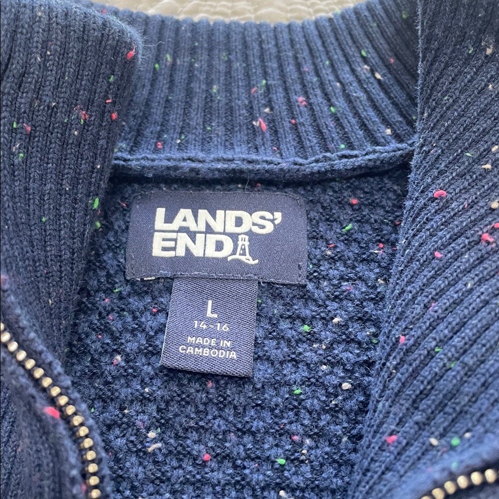 Lands' End Navy sweater L (14-16)